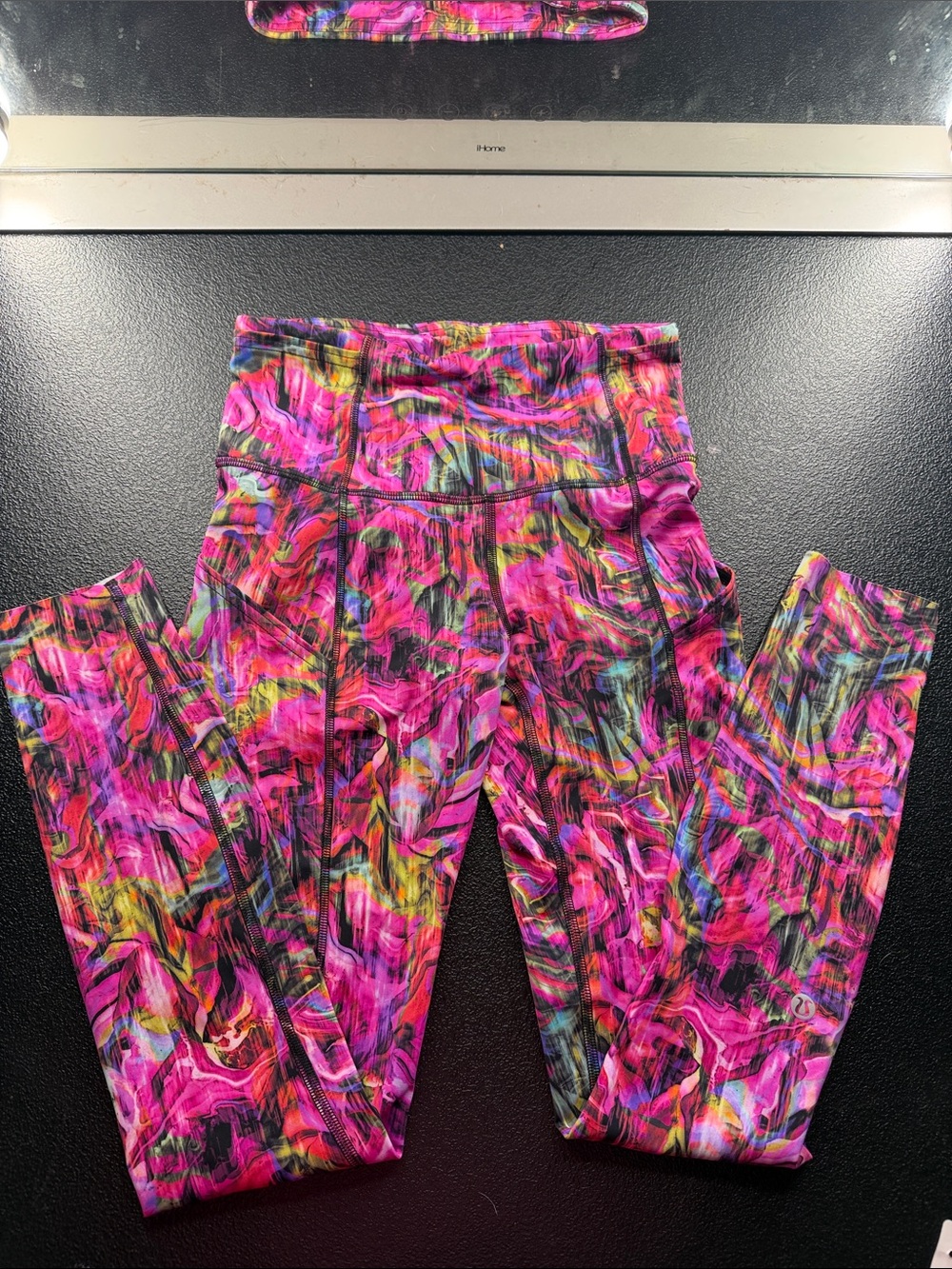 Vibrant Pink Multicolor Active Leggings